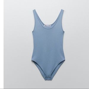 Zara Limited Edition Blue Knit Bodysuit